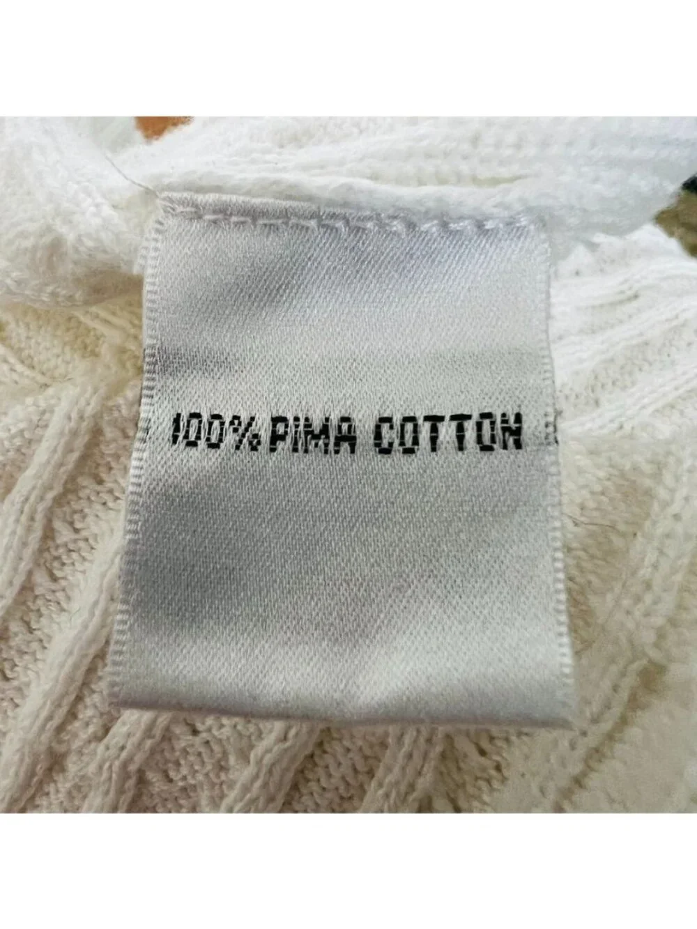 Talbots Cable Knit Sweater L Pima Cotton Light Academia Fisherman Tenniscore - Picture 6 of 12